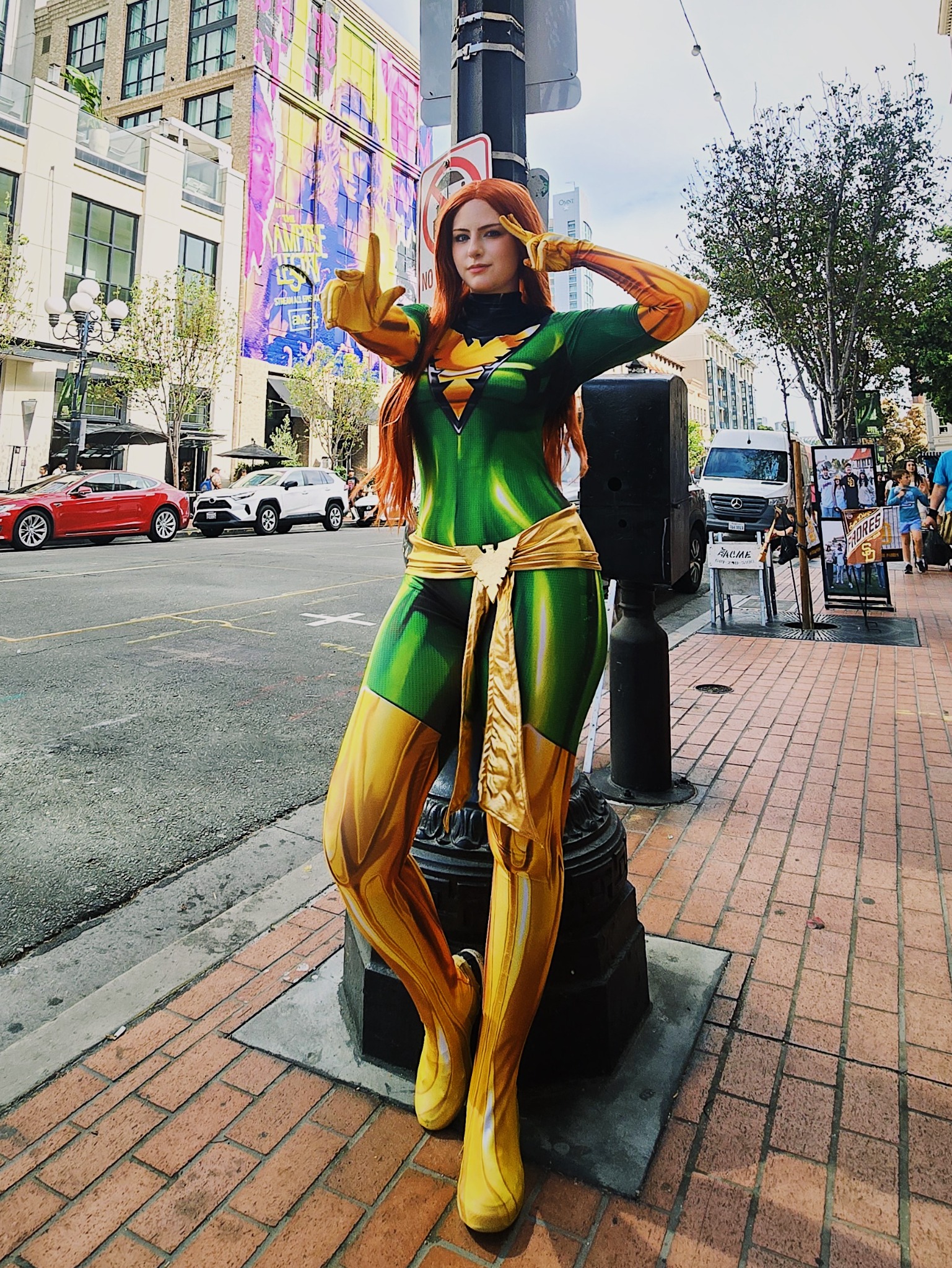 Charlie dressed as Phoenix at a pop-culture event